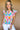 Multicolor Blouse - Abstract Print Notched Neck Flutter Sleeve-4
