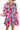 Multicolour Floral Tie Neck Bubble Sleeve Shift Dress-4