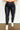 Navy Blue Crossed Dip Waist Sleek Leather Leggings-5