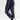 Navy Blue Crossed Dip Waist Sleek Leather Leggings-1