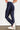 Navy Blue Crossed Dip Waist Sleek Leather Leggings-1