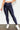 Navy Blue Crossed Dip Waist Sleek Leather Leggings-2