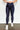 Navy Blue Crossed Dip Waist Sleek Leather Leggings-0