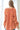 Orange Crinkle Textured Frill Split Neck Puff Sleeve Blouse-1