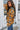 Orange Plaid Patch Hooded Frayed Snap Button Jacket-2