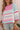 Pink Color Block Striped Three-Quarter Sleeve Knitted Top-4