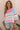 Pink Color Block Striped Three-Quarter Sleeve Knitted Top-3