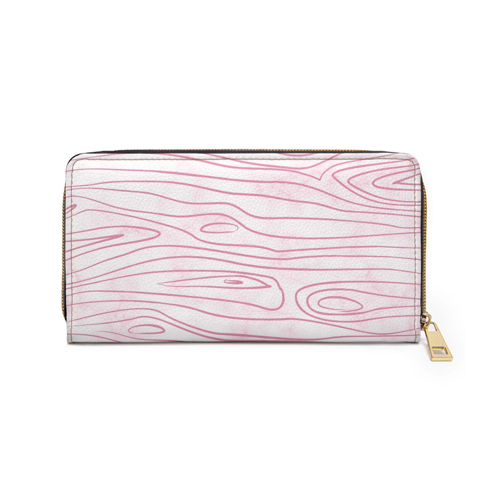 Pink Line Art Sketch Print Womens Zipper Wallet Clutch Purse-1