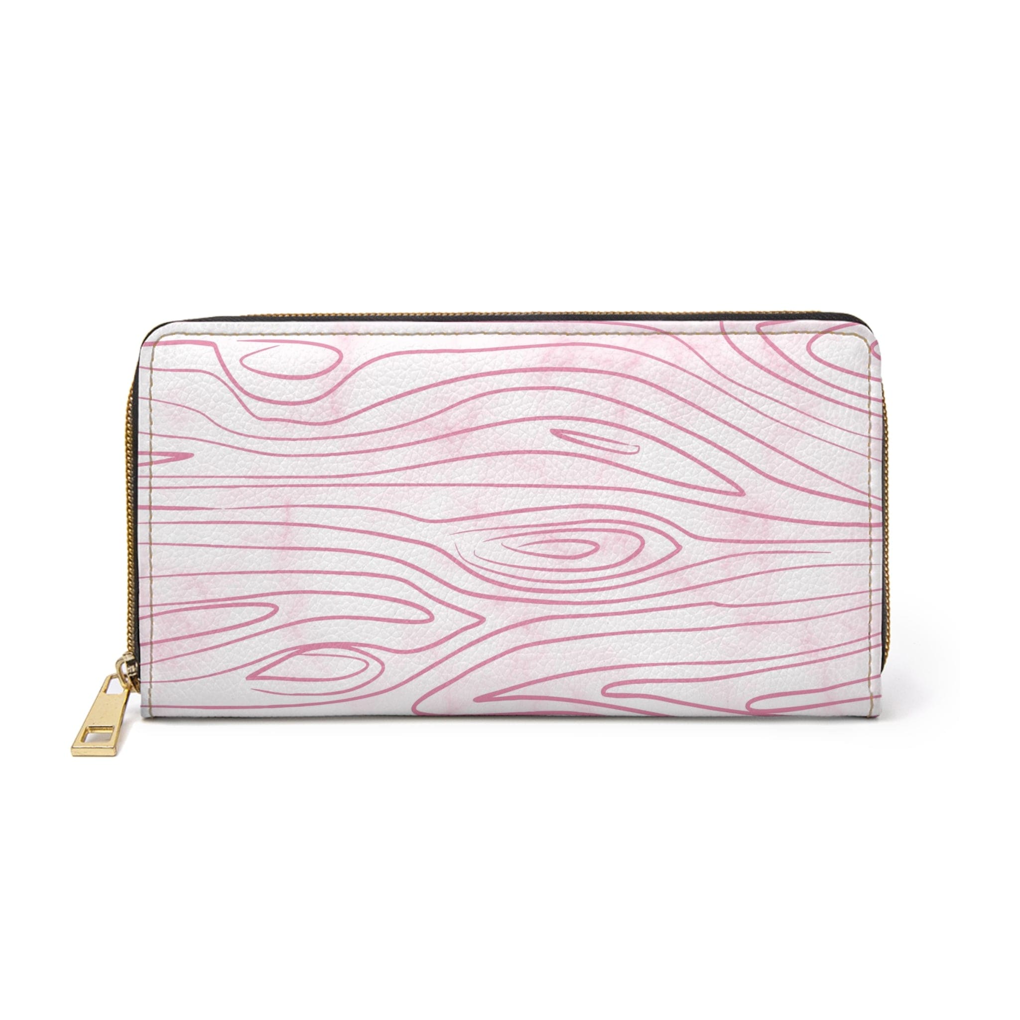 Pink Line Art Sketch Print Womens Zipper Wallet Clutch Purse-0