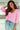 Pink Ribbed Knit V Neck Sweater-0