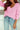 Pink Ribbed Knit V Neck Sweater-4