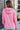 Pink Solid Ripped Hooded Sweatshirt with Kangaroo Pocket-1