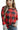 Red Christmas Plaid Striped Patchwork Drawstring Hoodie-2