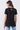 Black Short Sleeve Round Neck Loose Fit Two Side Split T-Short Top-1