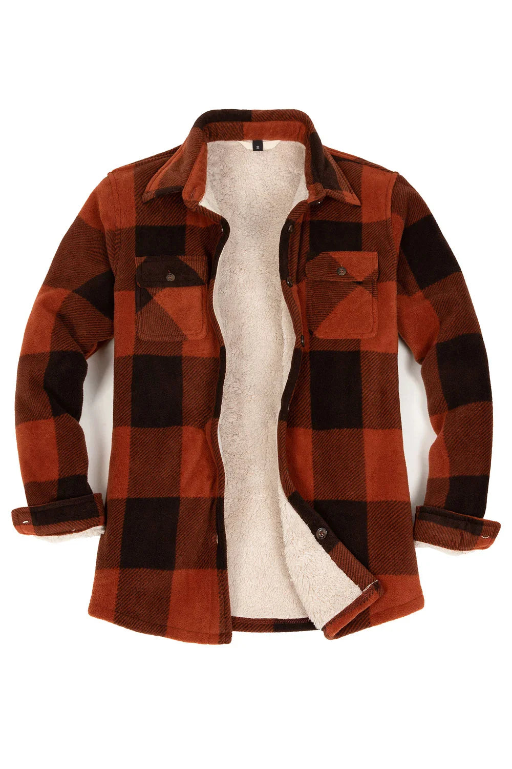 Women's Sherpa Lined Throughout Shirt Jacket Button Up Plaid Jacket-21