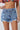 Sky Blue High Rise Crossover Waist Denim Shorts-0