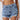 Sky Blue High Rise Crossover Waist Denim Shorts-2