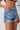 Sky Blue High Rise Crossover Waist Denim Shorts-3