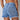 Sky Blue High Rise Crossover Waist Denim Shorts-1