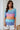 Sky Blue Knitted Eyelet Colorblock Striped Half Sleeves Top-4