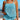 Turquoise Striped Mesh Tankini Swimsuit-0