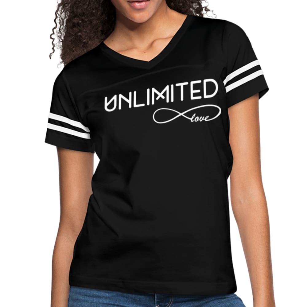 Womens Graphic Vintage Tee, Unlimited Love Sport T-shirt-0