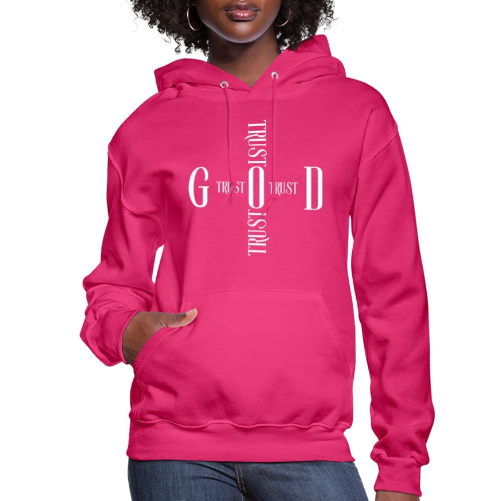 Womens Hoodie, Trust God Cross-2