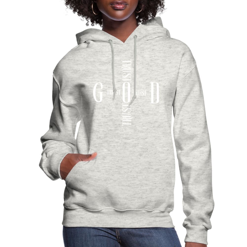 Womens Hoodie, Trust God Cross-4