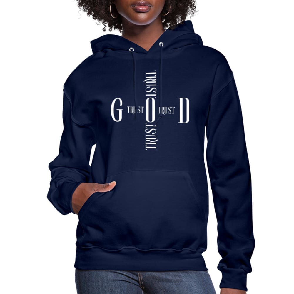 Womens Hoodie, Trust God Cross-0