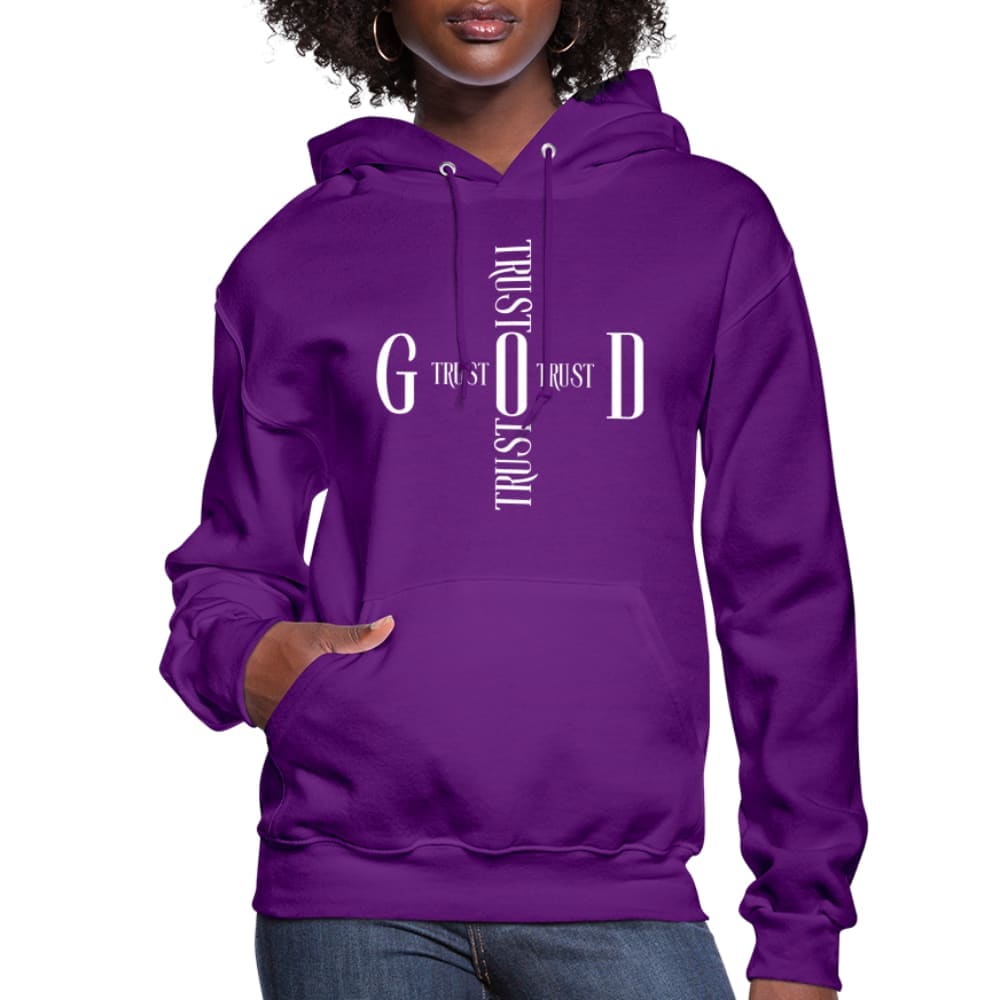 Womens Hoodie, Trust God Cross-1