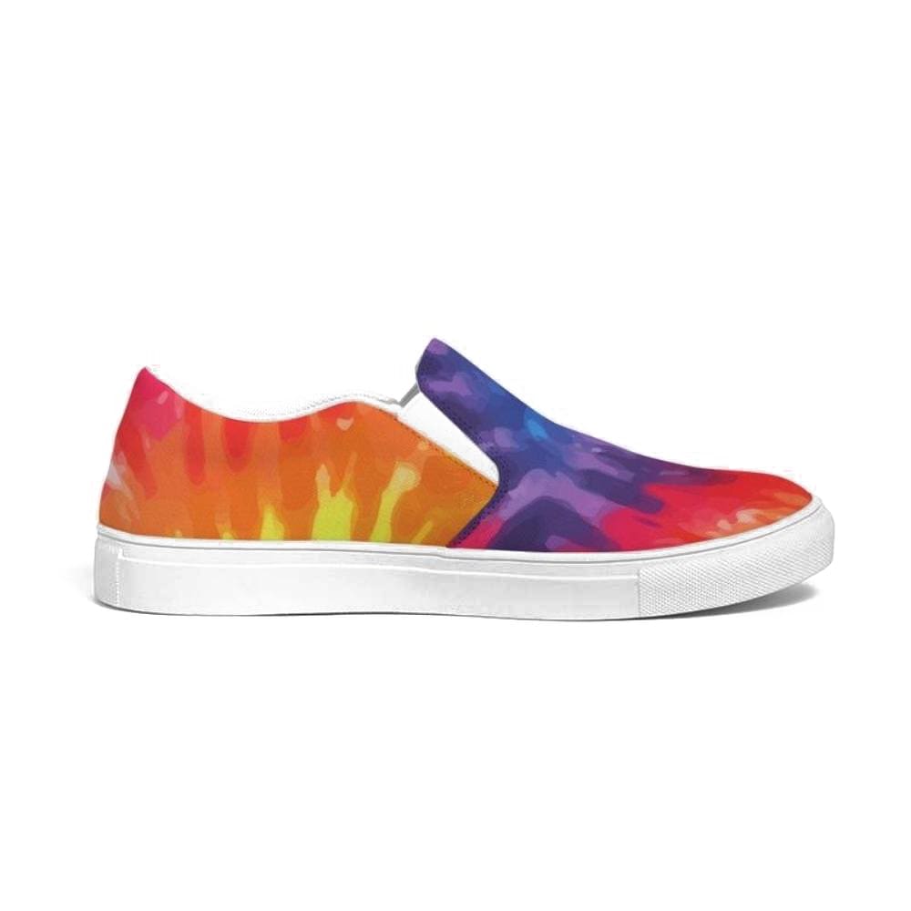 Womens Sneakers - Peace & Love Tie-dye Style Low Top Slip-on Canvas Shoes-0