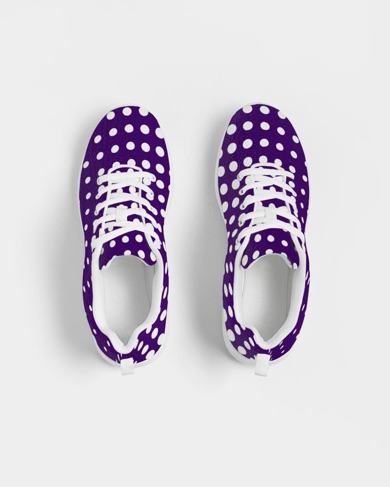 Womens Sneakers - Purple Polka Dot Canvas Sports Shoes / Running-3