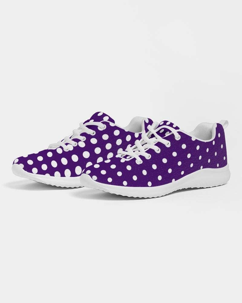 Womens Sneakers - Purple Polka Dot Canvas Sports Shoes / Running-2