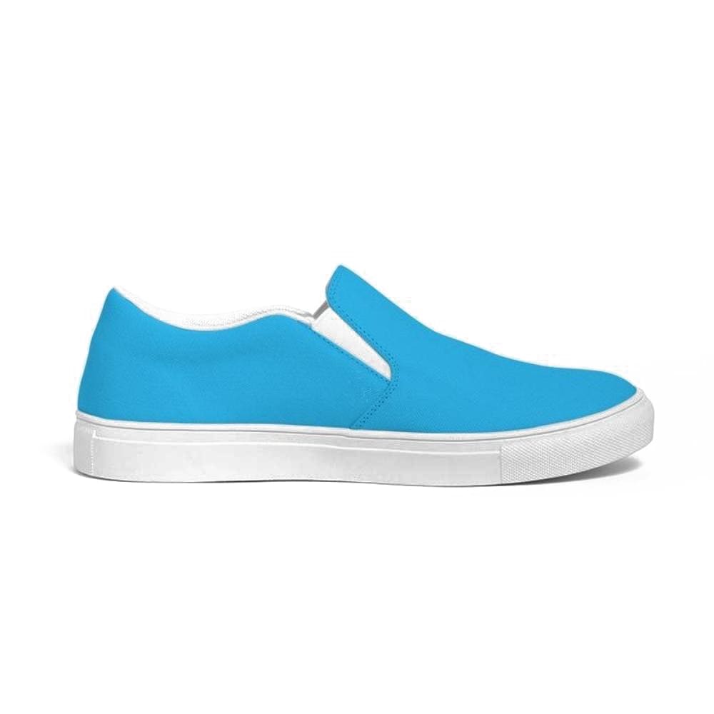 Womens Sneakers - Vibrant Blue Low Top Slip-on Canvas Sports Shoes-0