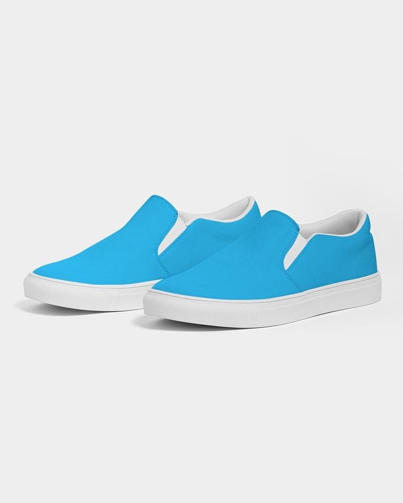 Womens Sneakers - Vibrant Blue Low Top Slip-on Canvas Sports Shoes-3