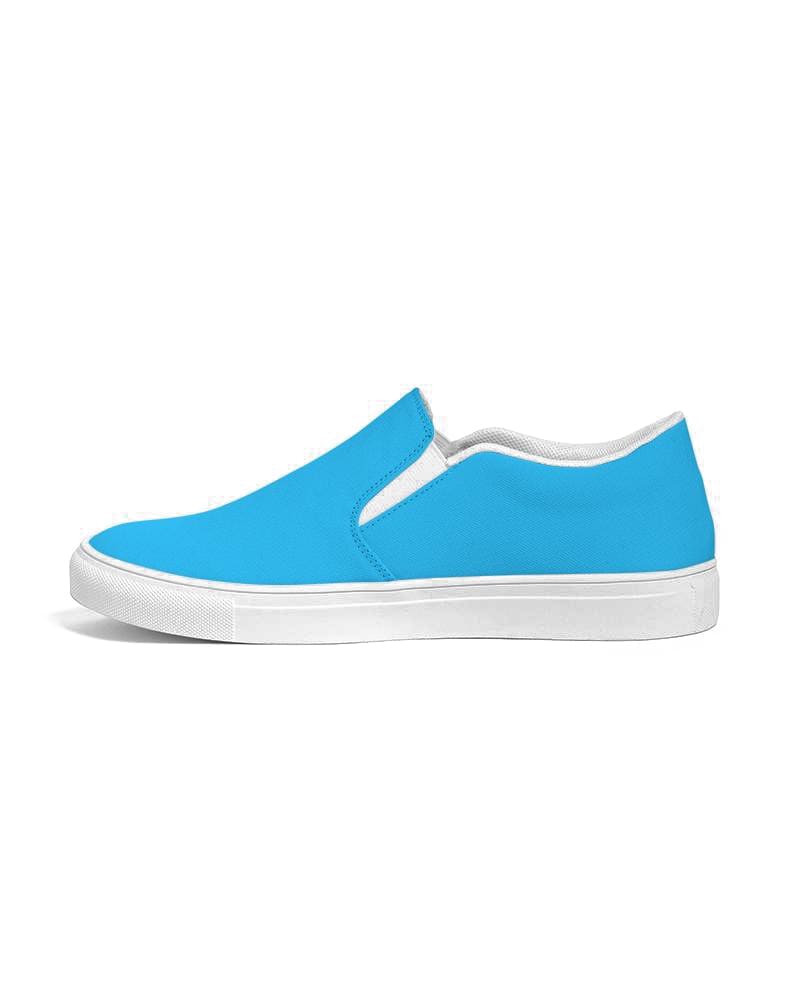 Womens Sneakers - Vibrant Blue Low Top Slip-on Canvas Sports Shoes-1