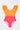 Vitality Backless One-Piece Swimsuit -  Orange Color Block Ruffled-3