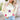 White Colorful Star Pattern Loose Sweater-0