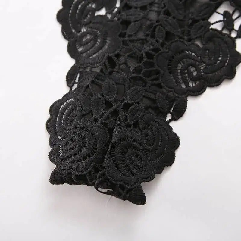 Black Cutout Metal Chain Bustiers-7