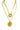 Gold Double Chin Evil Eye Coin Disc Pendant Necklace-1