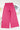 Wide Leg Sweatpants - Rose Red Terry Knit Drawstring Smocked Waist-4