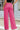 Wide Leg Sweatpants - Rose Red Terry Knit Drawstring Smocked Waist-1