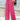 Wide Leg Sweatpants - Rose Red Terry Knit Drawstring Smocked Waist-2