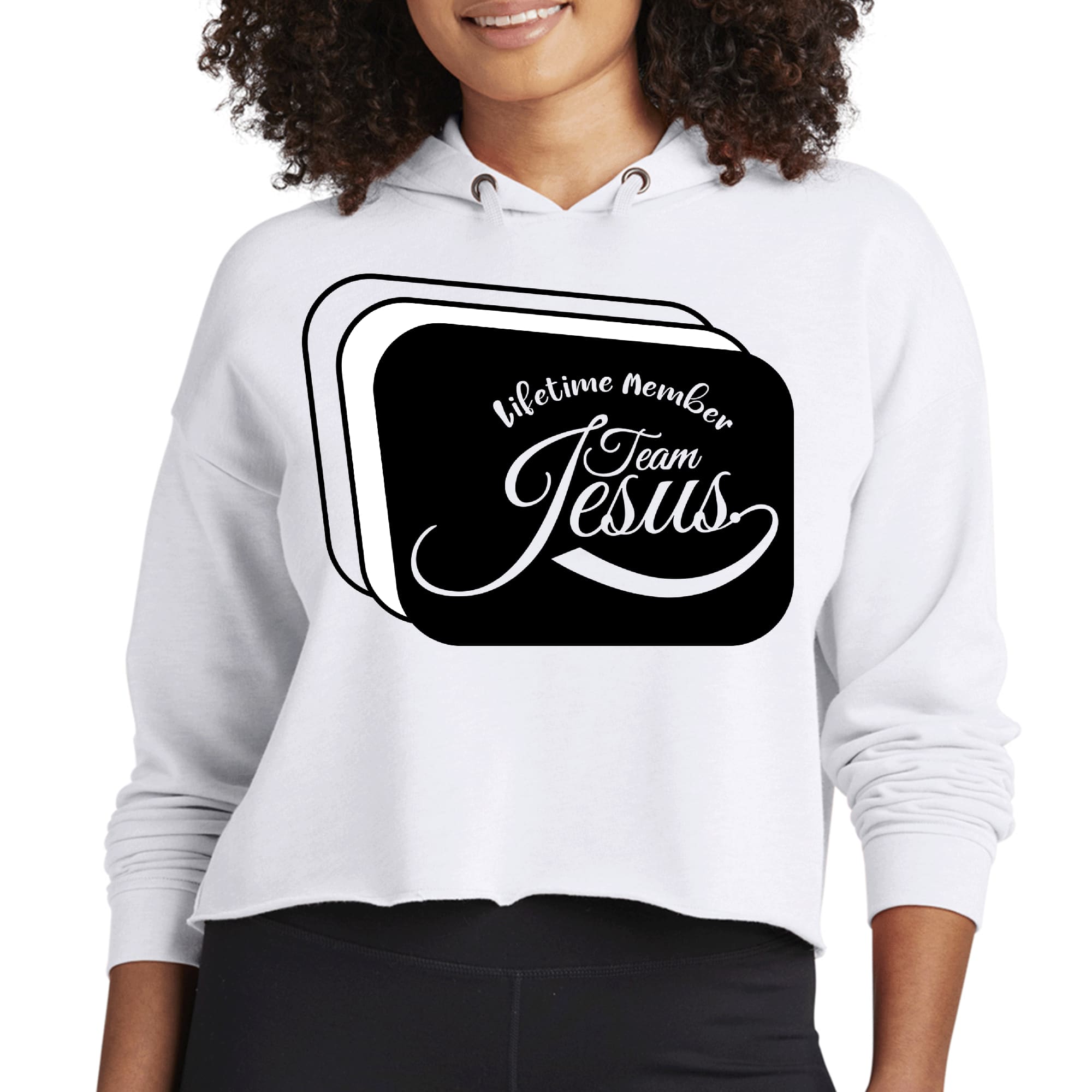 Womens Cropped Hoodie Lifetime Member Team Jesus-0