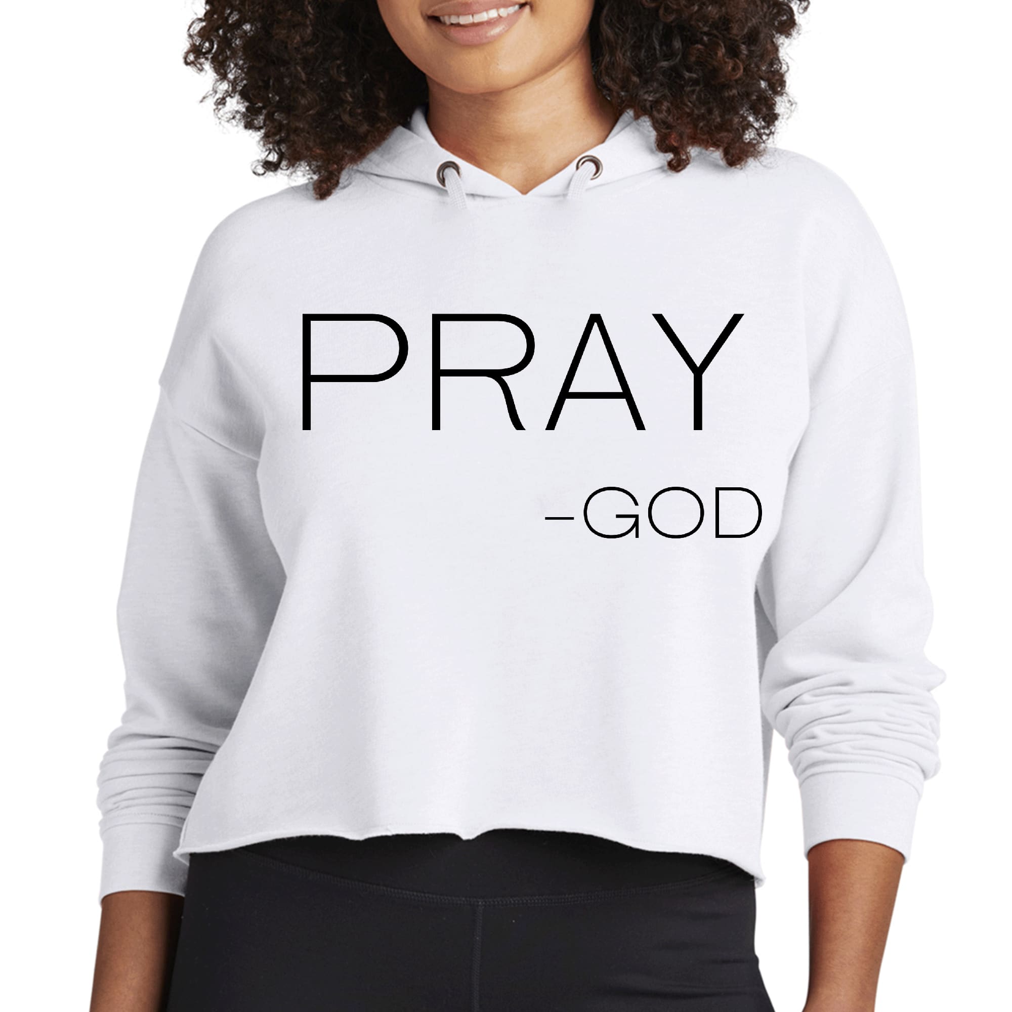 Womens Cropped Hoodie Say it Soul, Pray -god-0