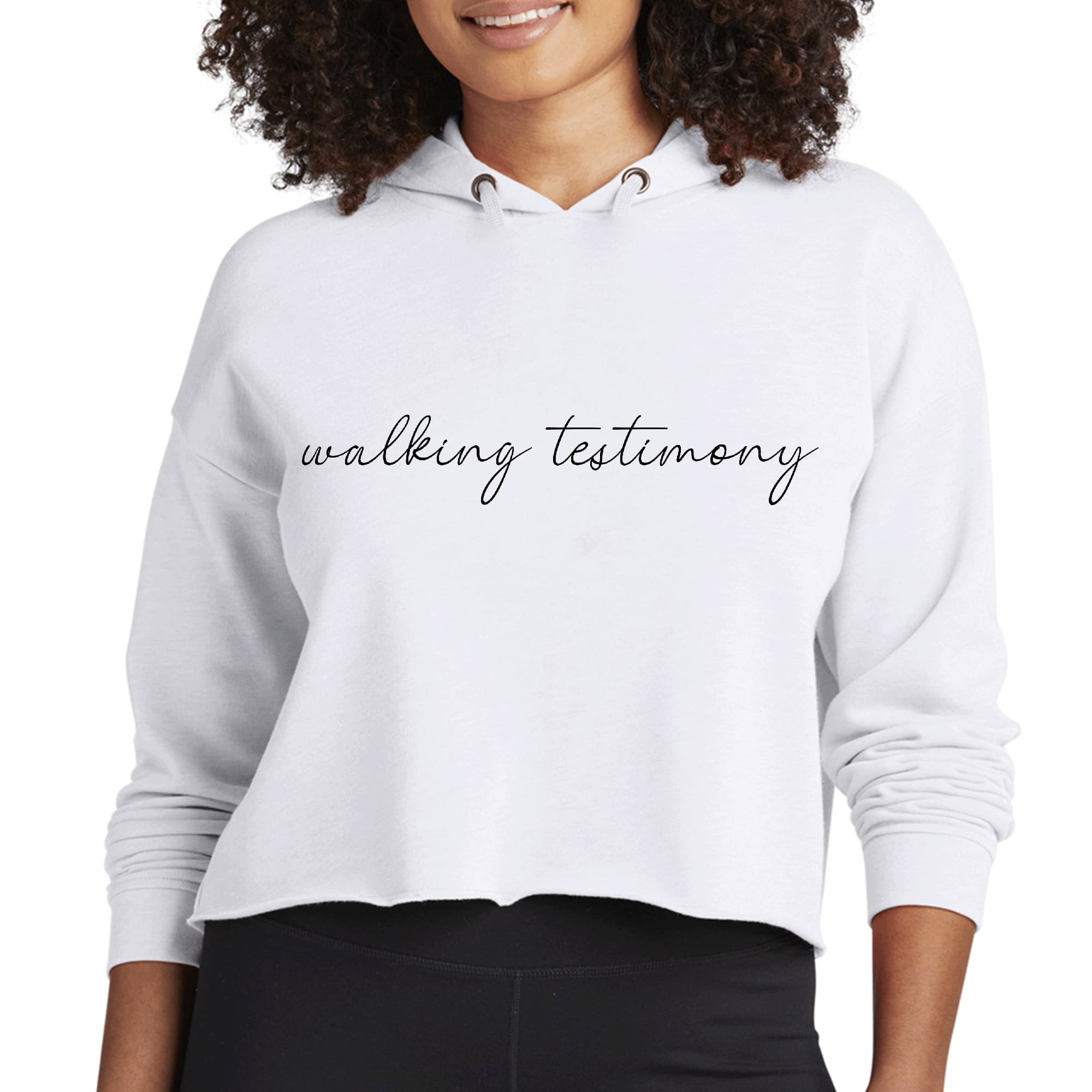 Womens Cropped Hoodie Say it Soul, Walking Testimony Illustration,-0