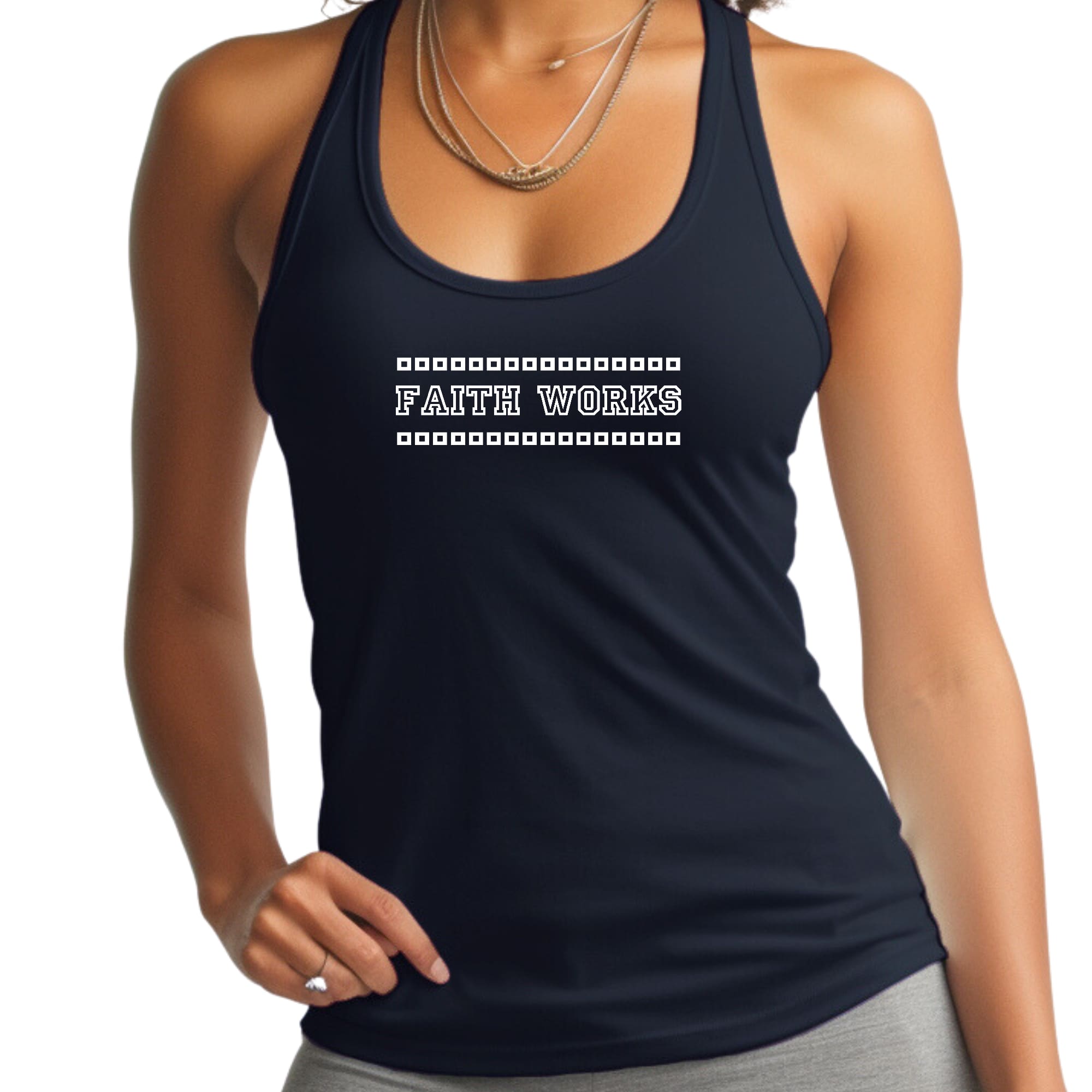 Womens Fitness Tank Top Graphic T-shirt Faith Works-2