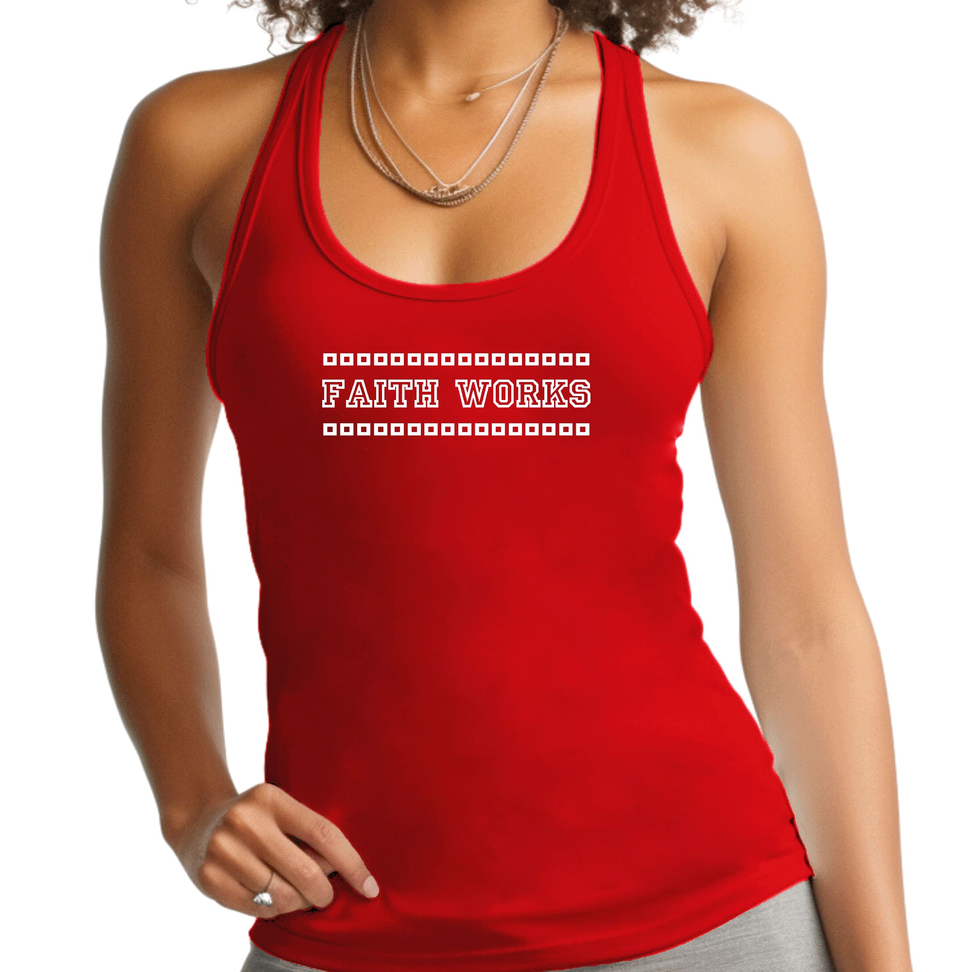 Womens Fitness Tank Top Graphic T-shirt Faith Works-1