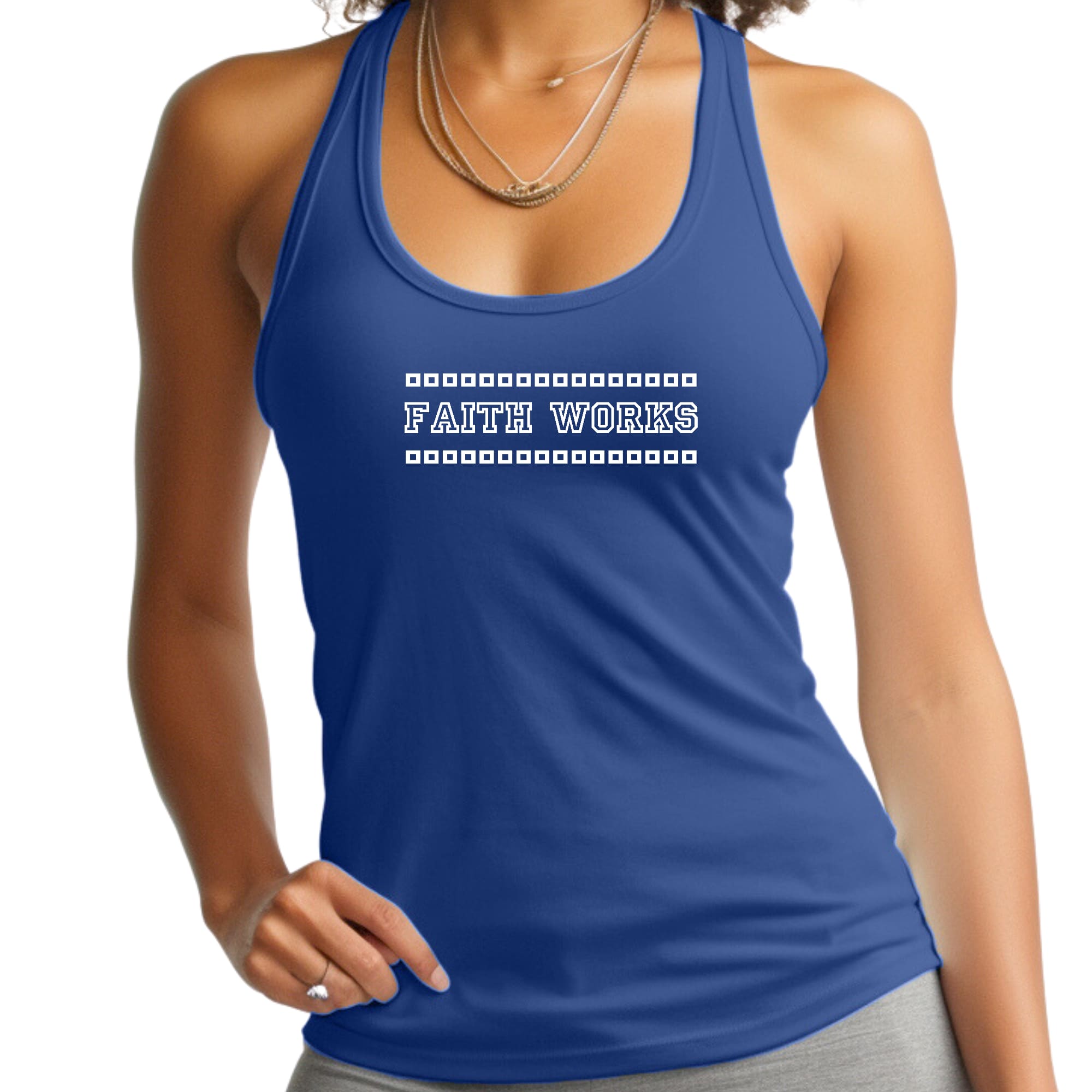 Womens Fitness Tank Top Graphic T-shirt Faith Works-3