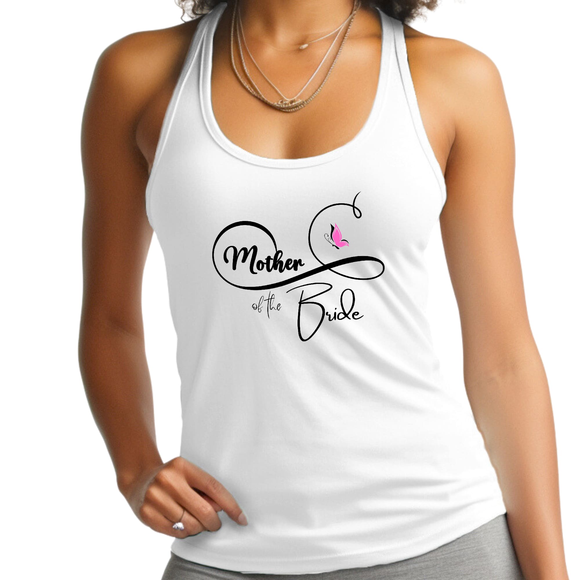 Womens Fitness Tank Top Graphic T-shirt, Mother of the Bride --0